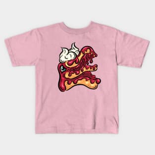 Monster Lowbrow Red Velvet Cake Slice Cartoon Freaky Character Kids T-Shirt